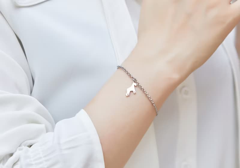 雪納瑞手鍊 - 狗狗背影系列- 抗敏醫療鋼