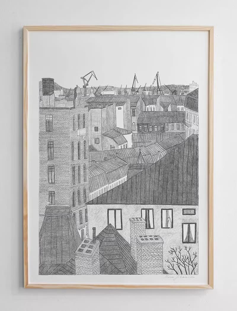 Mona Johansson - 瑞典藝術家設計海報 HAMNEN POSTER