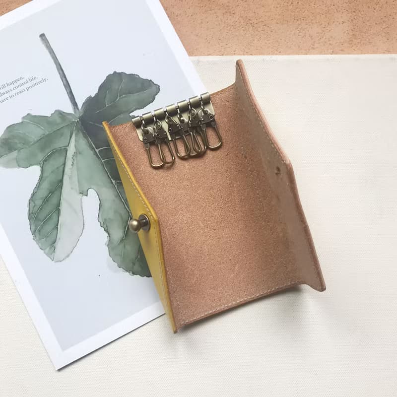 信封鑰匙套_6支鑰匙_原皮漸層暖黃