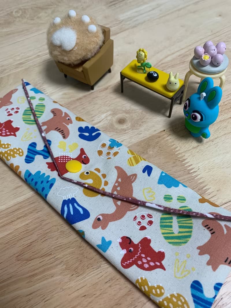 文青風環保純棉筷袋 萌萌侏羅紀 質感原胚 日本 潮物 收納 手作餐