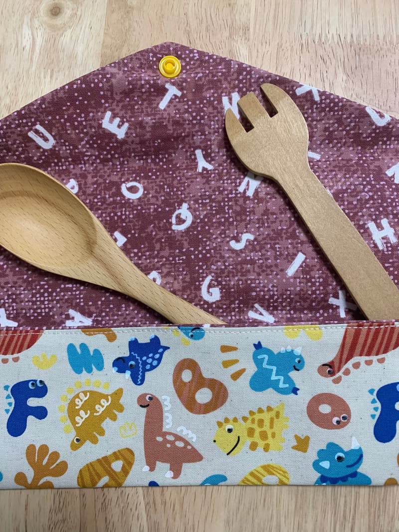 文青風環保純棉筷袋 萌萌侏羅紀 質感原胚 日本 潮物 收納 手作餐