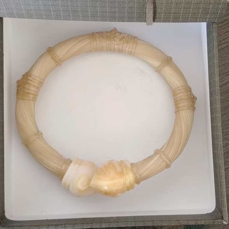 White Body Real Elephant Tail Hair Bangle Free Size Unisex's