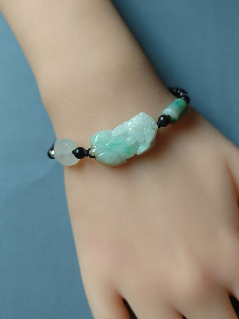 -轉念成福- 天然緬甸翡翠貔貅 本命年手鍊 招財守護 心念守玉 01