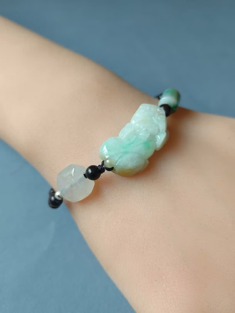 -轉念成福- 天然緬甸翡翠貔貅 本命年手鍊 招財守護 心念守玉 01