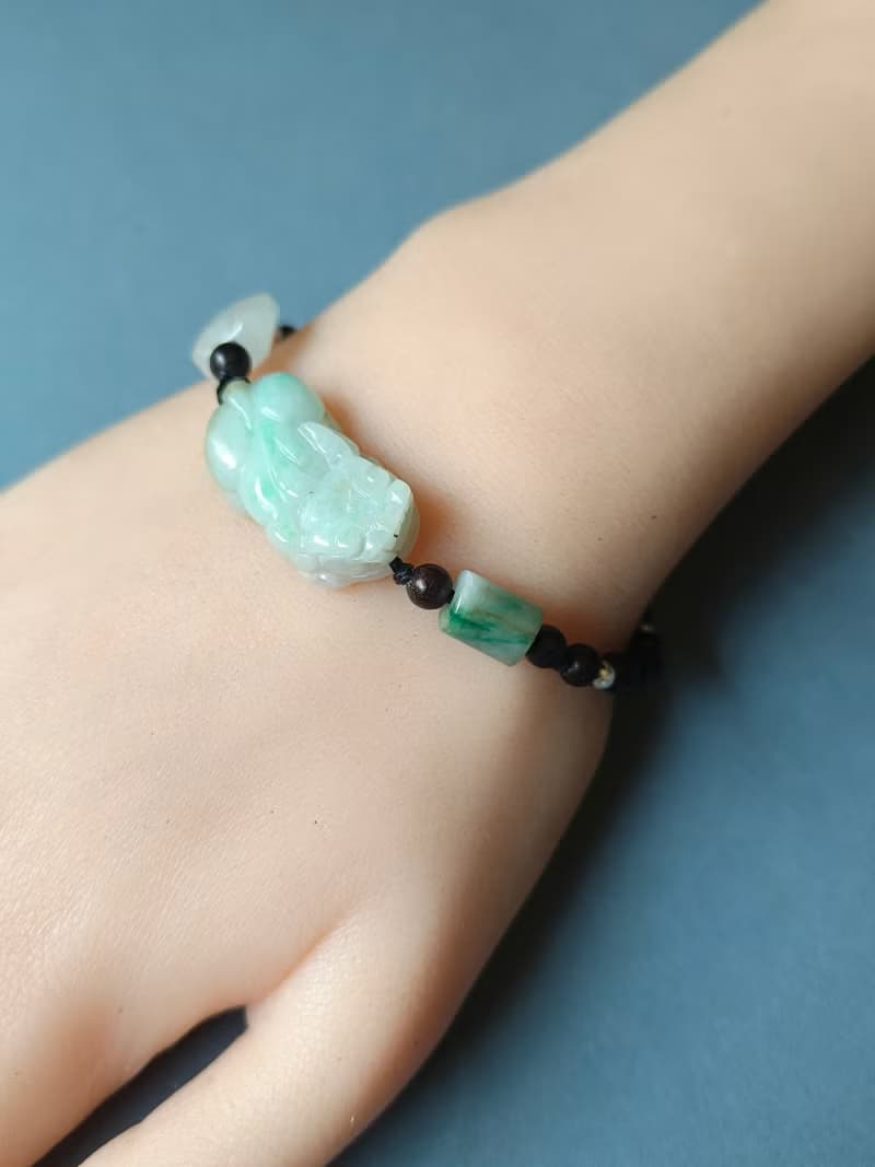 -轉念成福- 天然緬甸翡翠貔貅 本命年手鍊 招財守護 心念守玉 01