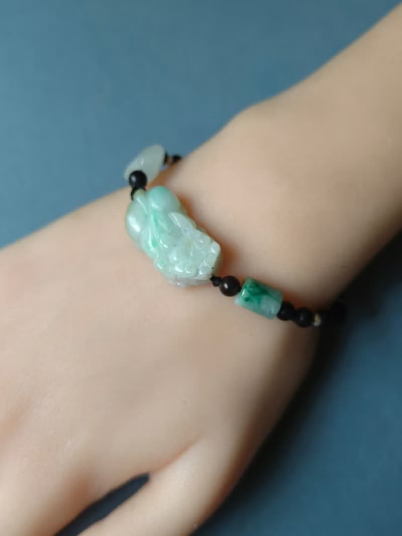 -轉念成福- 天然緬甸翡翠貔貅 本命年手鍊 招財守護 心念守玉 01