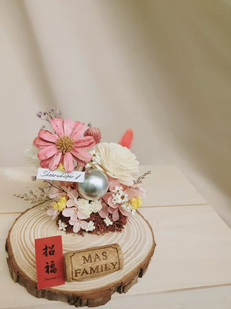Sheer Whisper絮語藏花_原木擴香花 / 乾燥花名片座 / 香氛蠟燭台
