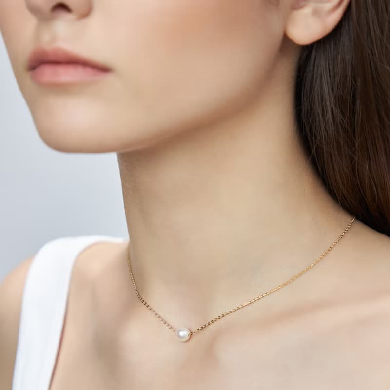 經典珍珠項鍊 925銀厚鍍18K金 Aphrodite P Necklace