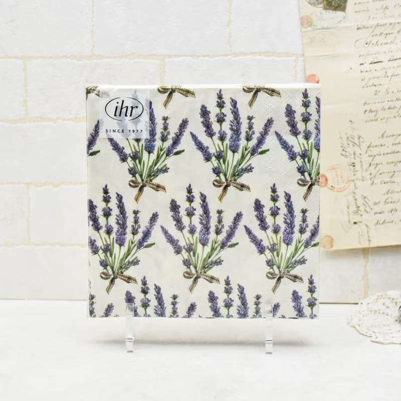 德國餐巾紙-BOUQUET OF LAVENDER薰衣草花束 (奶油色)