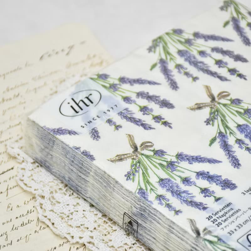 德國餐巾紙-BOUQUET OF LAVENDER薰衣草花束 (奶油色)