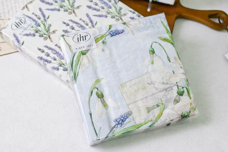 德國餐巾紙-BOUQUET OF LAVENDER薰衣草花束 (奶油色)