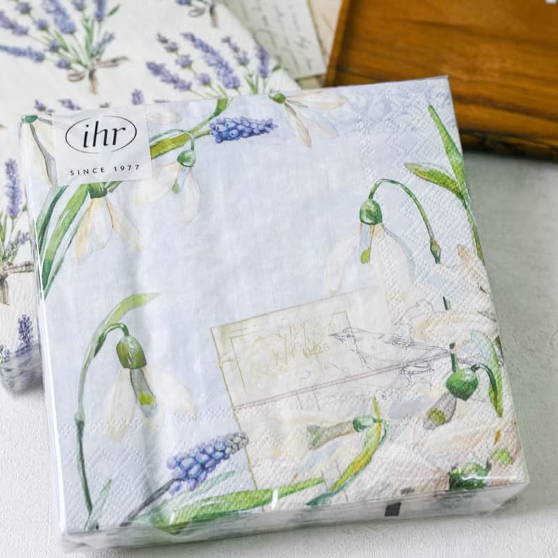 德國餐巾紙-BOUQUET OF LAVENDER薰衣草花束 (奶油色)