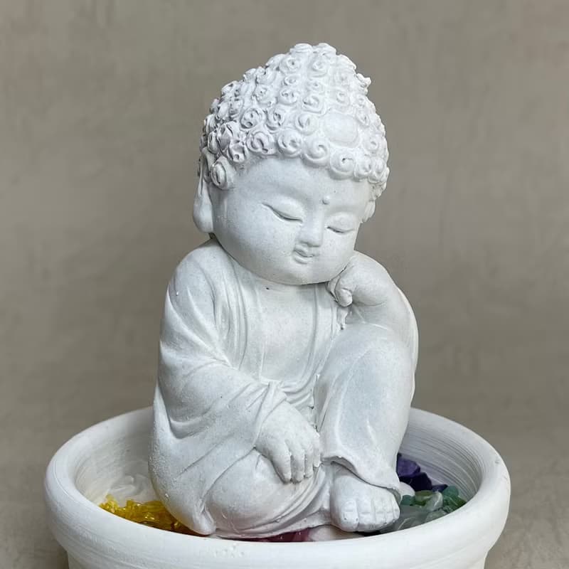 佛像擺飾 五行水晶礦石擴香之悟道小盤水晶套組 佛 水晶 招財
