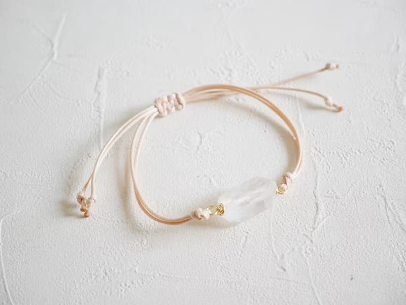 白水晶手繩 天然水晶手鍊 礦石手環 水晶手繩 情侶手繩 朋友手繩