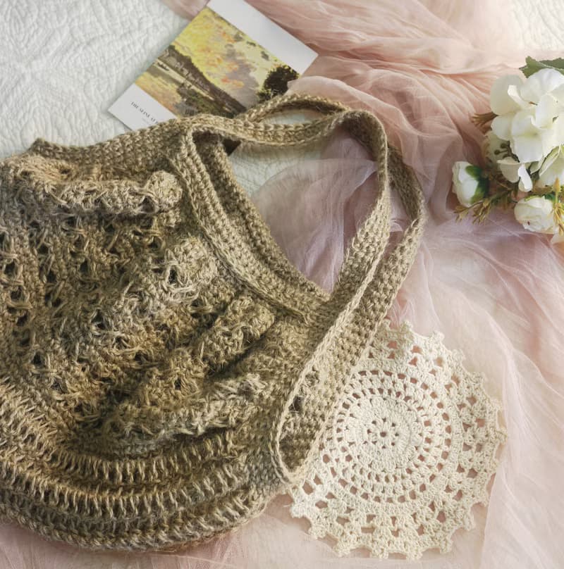 【現貨】Handmade手工編織黃麻繩編織網袋/手提包/麻繩包
