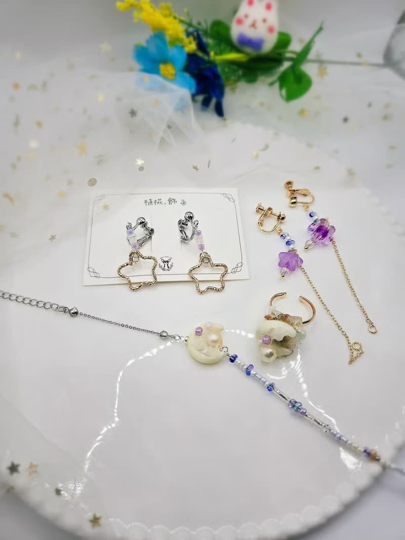 星月誓約 手作串珠耳骨夾、手鍊、戒指| 植椛。飾 小眾品牌