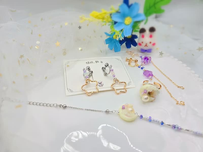 星月誓約 手作串珠耳骨夾、手鍊、戒指| 植椛。飾 小眾品牌