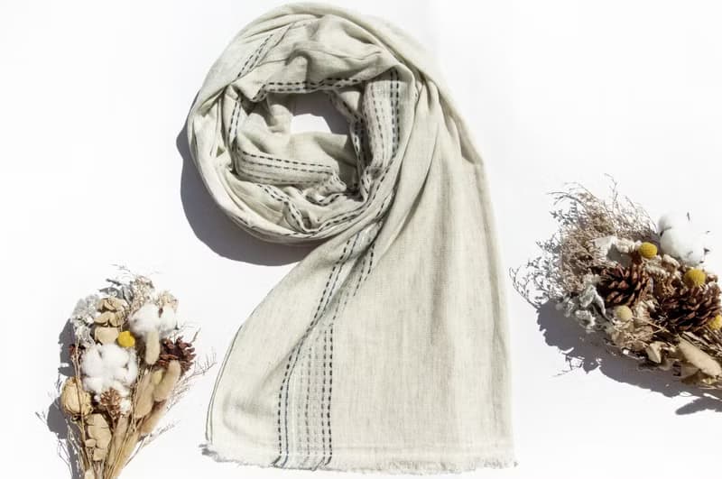 喀什米爾Cashmere 針織圍巾 純羊毛圍巾 手織圍巾 編織圍巾-希臘