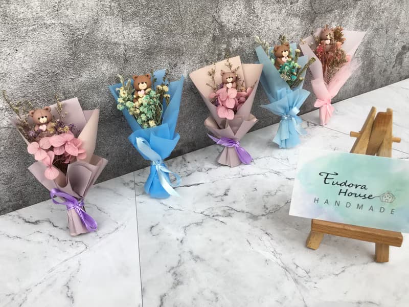 Eudora House 迷你小熊花束2束、生日禮物、教師節花禮