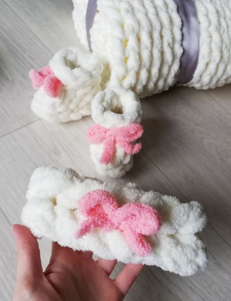 嬰兒禮物套裝新生兒毛毯嬰兒短靴嬰兒淋浴禮物女孩