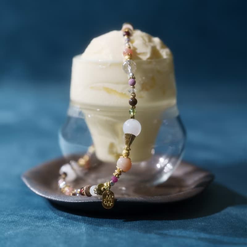 土耳其甜蜜陷阱 l 白月光石珊瑚玉雙圈手鍊 C1731