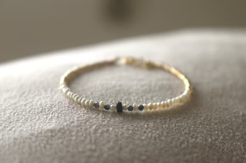 手鍊 9月誕生石 藍寶石 珍珠 - 破紀錄 -