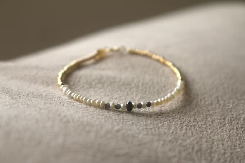 手鍊 9月誕生石 藍寶石 珍珠 - 破紀錄 -