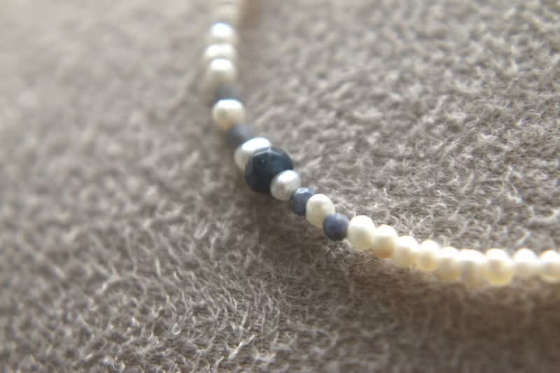 手鍊 9月誕生石 藍寶石 珍珠 - 破紀錄 -