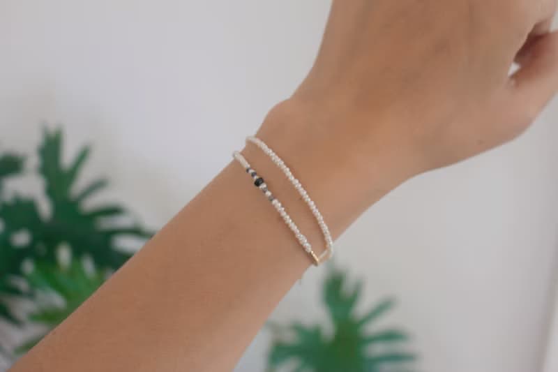 手鍊 9月誕生石 藍寶石 珍珠 - 破紀錄 -