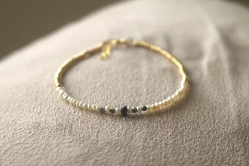 手鍊 9月誕生石 藍寶石 珍珠 - 破紀錄 -