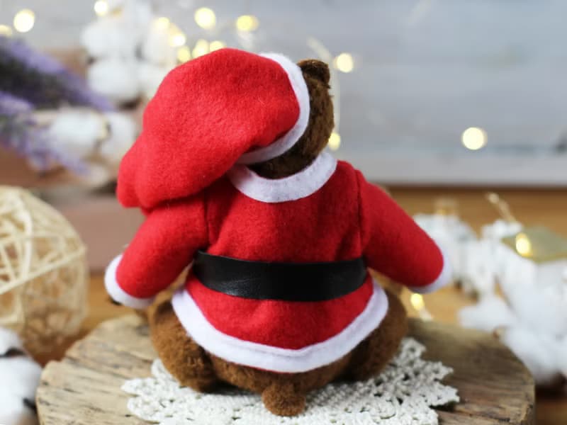 Artist Teddy bear interior toy in Santa Claus outfit, Christmas Home Décor