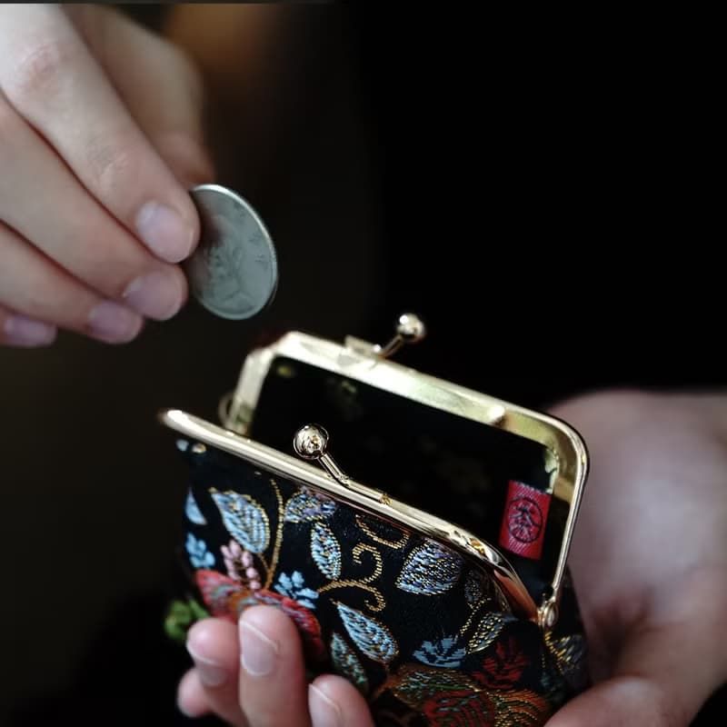 西陣織/金襴錦織小口金包/零錢包