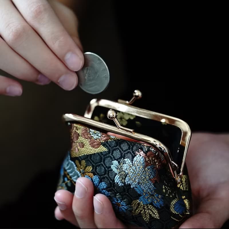 西陣織/金襴錦織小口金包/零錢包