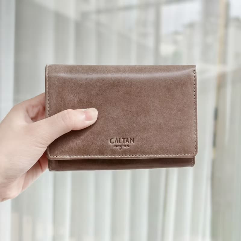 【24hr快速出貨】三折扣式真皮中長夾-072622 五色 牛皮 錢包