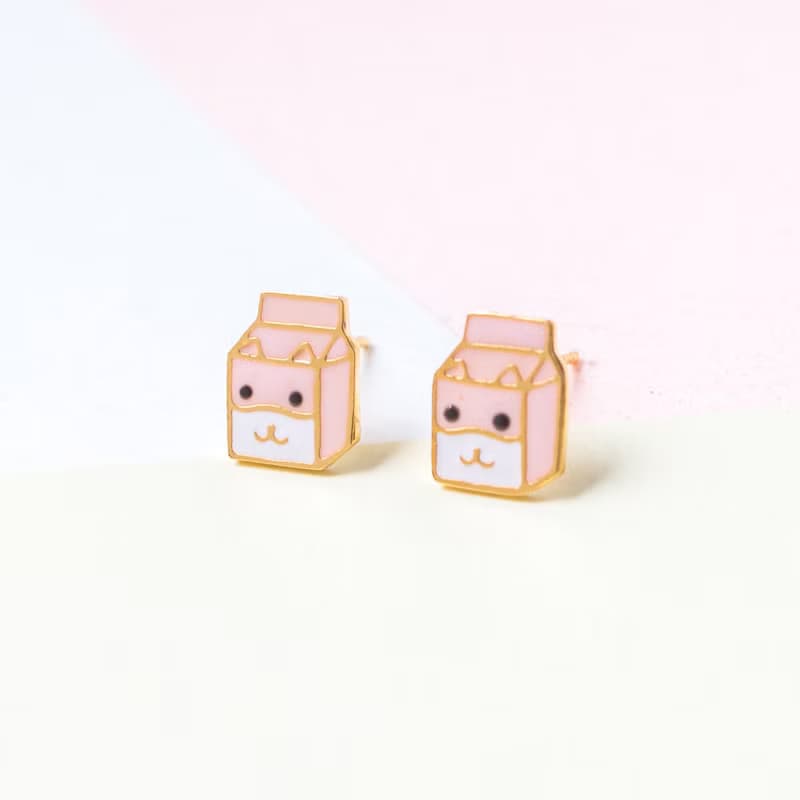 柴犬牛奶盒 Animal Milk  手作耳環
