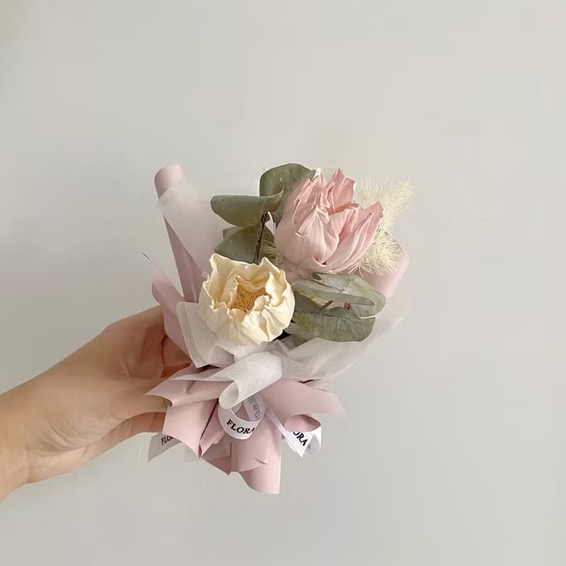 Flora Flower小巧胖丁花束-暖色調系列