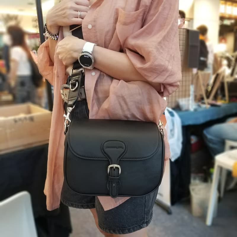 卡通火Saddle 真皮手袋,托特包,斜背包,斜孭袋 青藍色