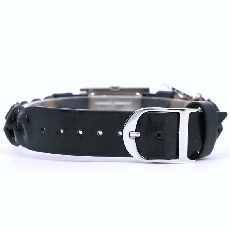 【日本直送】クリスチャンディオール Dior マリス 腕時計 D78-109 SS × レザー シルバ― クオーツ アナログ表示 黒文字盤 レディース【中古】