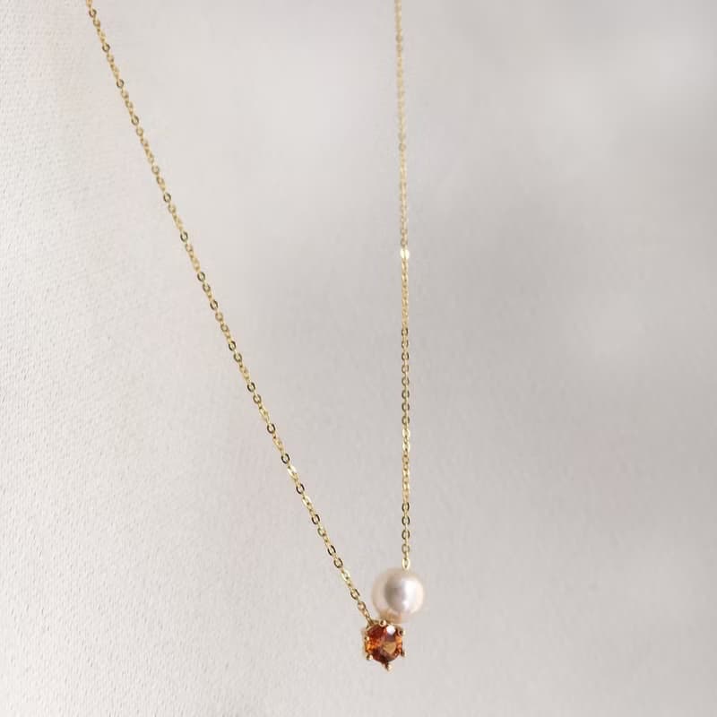 Critrine and Pearl Necklace,November Birthstone