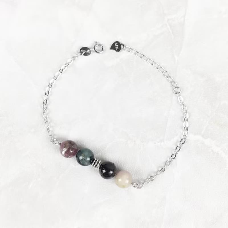 |星座系列|1~3月 茶晶 碧璽(電氣石) 海藍寶(S925x手鍊x手工製作)