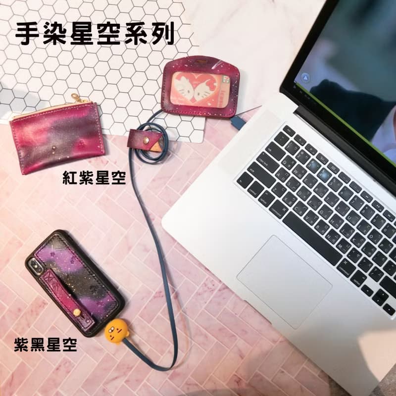 手染星空系列-藍色星空貓咪卡套 證件套 - 聖誕節 情人節 通勤