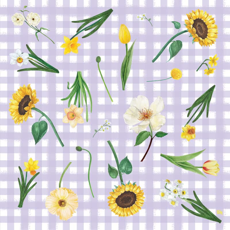 Scarf : ttq floral scarf : flower table