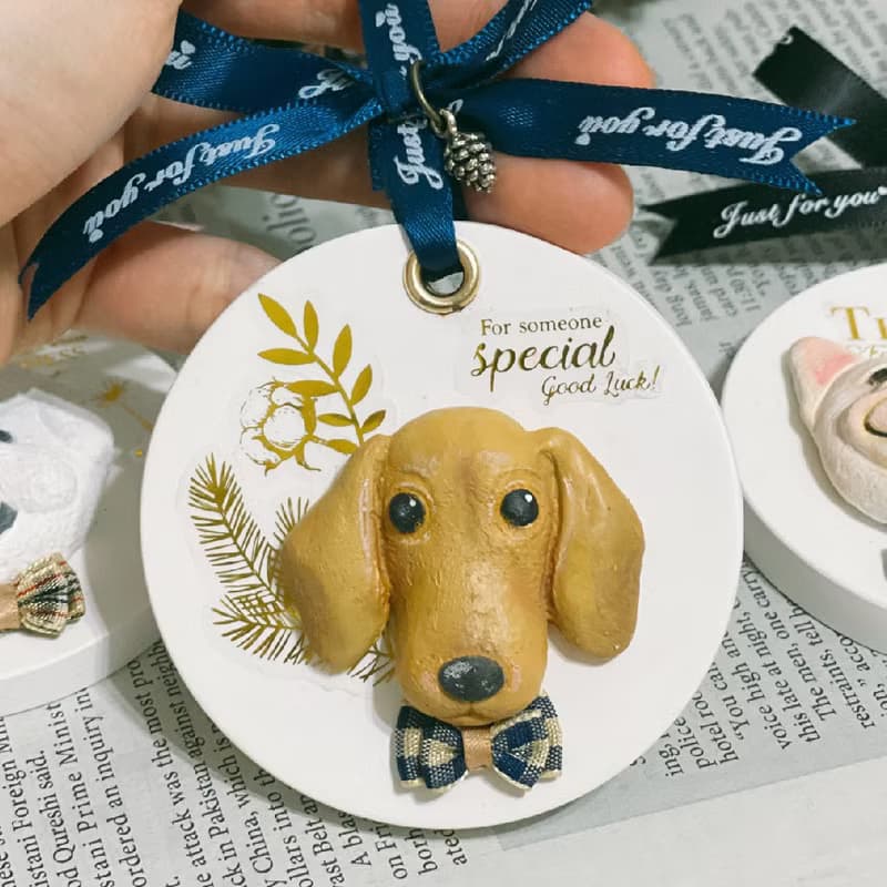 紳士臘腸犬款-/室內香氛/造型擴香石/香氛吊牌 交換禮物