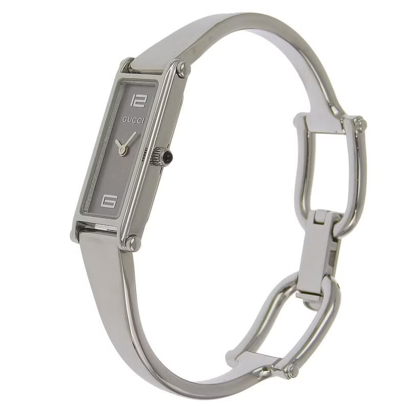 【日本直送】グッチ GUCCI 腕時計 1500L SS クオーツ アナログ表示 グレー文字盤 レディース【中古】