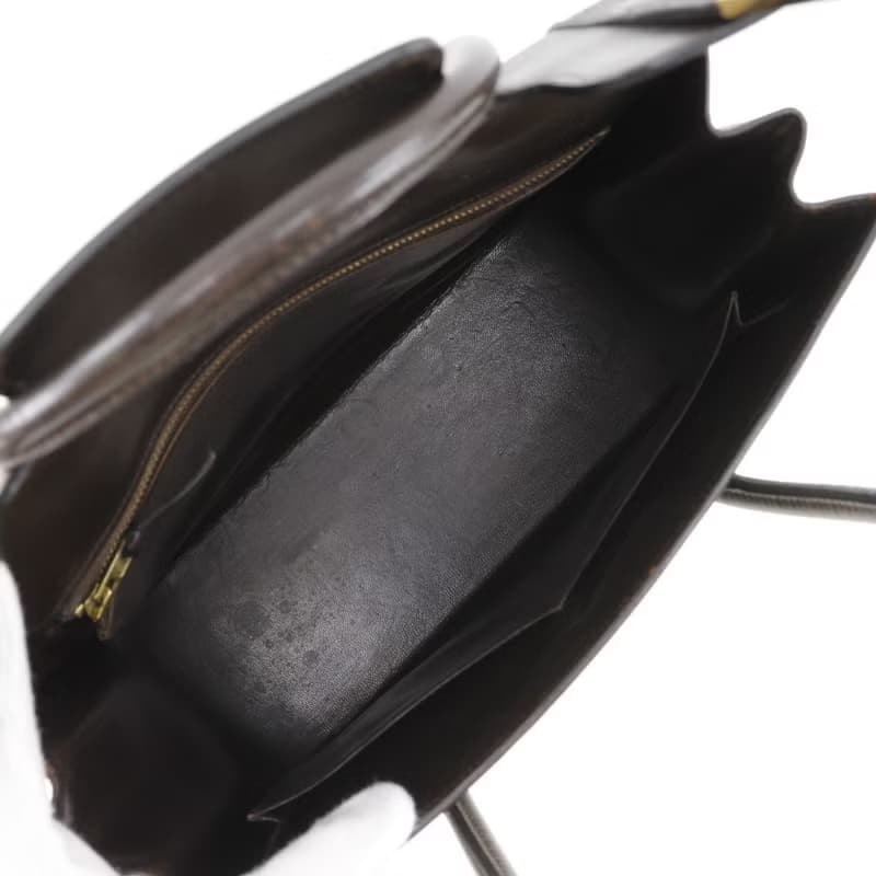 【日本直送】エルメス HERMES ドラッグ27 ハンドバッグ ボックスカーフ ショコラ 茶/ゴールド金具  レディース【中古】