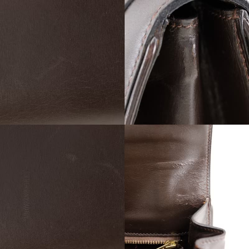 【日本直送】エルメス HERMES ドラッグ27 ハンドバッグ ボックスカーフ ショコラ 茶/ゴールド金具  レディース【中古】