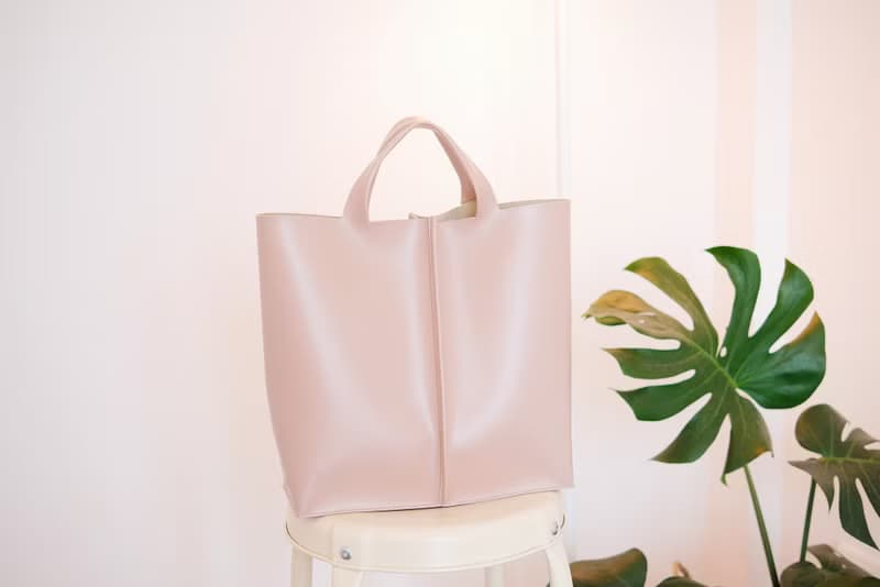 手提包  Signature tote bag II by WHITEOAKFACTORY - Light pink handmade