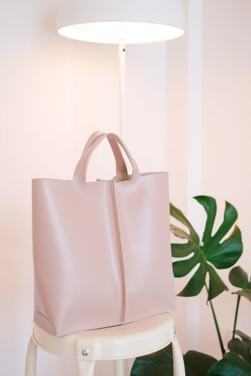 手提包  Signature tote bag II by WHITEOAKFACTORY - Light pink handmade