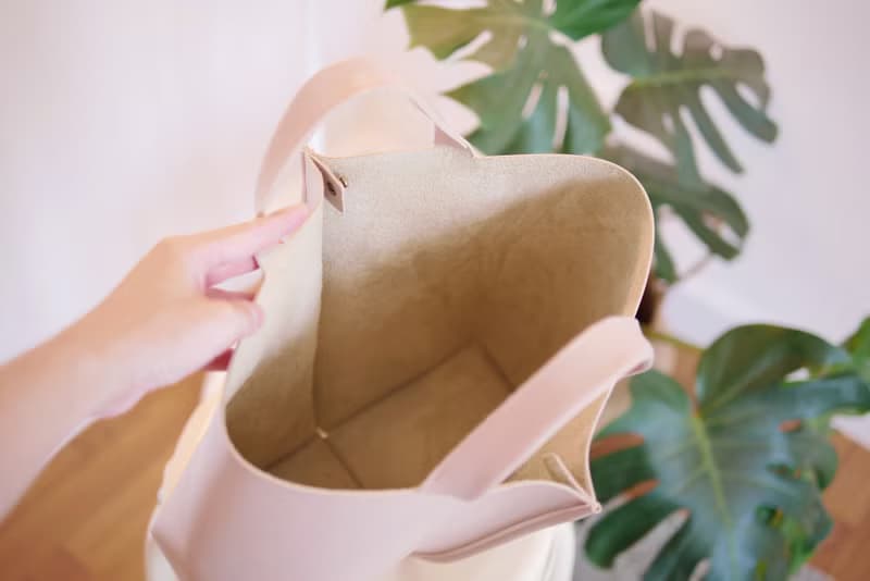 手提包  Signature tote bag II by WHITEOAKFACTORY - Light pink handmade