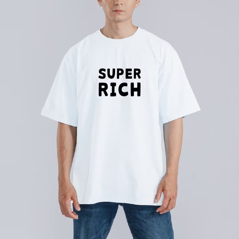 SUPER RICH 超有錢 衣服 落肩 寬版 T恤 涼感衣 排汗衣 黑T
